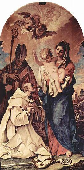 Sebastiano Ricci Erscheinung der Madonna vor dem Hl. Bruno von Koln und den Hl France oil painting art